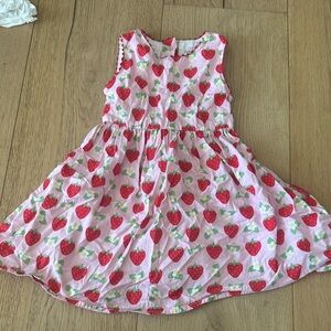 Toby tiger Strawberry Print Pink Kids Dress 1 1/2-2Y girls